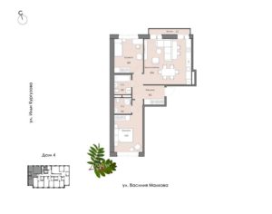 Дом 3; 4 | Секции 4-8 - Планировка трехкомнатной квартиры (и больше) в ЖК Ботаника в Комарово парк в Тюмени