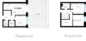 ГП-1; ГП-2; ГП-3 - Планировка трехкомнатной квартиры (и больше) в ЖК В Гагаринском парке в Тюмени