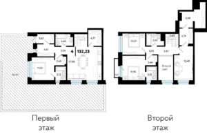ГП-4 - Планировка трехкомнатной квартиры (и больше) в ЖК В Гагаринском парке в Тюмени