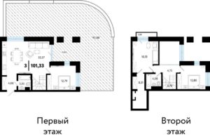 ГП-6 - Планировка двухкомнатной квартиры в ЖК В Гагаринском парке в Тюмени