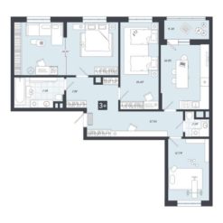 Дом 1 - Планировка трехкомнатной квартиры (и больше) в ЖК Пятнашка в Тобольске